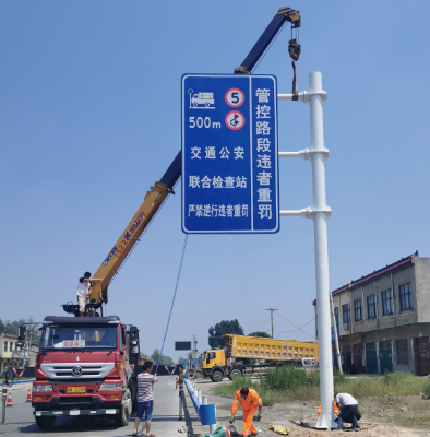 肇庆双悬臂标志杆、交通标志杆制作、门架立柱加工厂家
